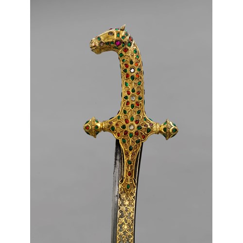 Indian Shamshir with Horse Head Hilt