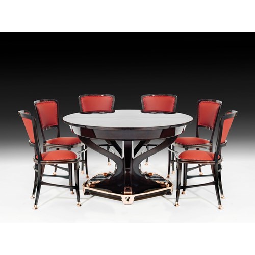 STATELY DINING ROOM TABLE AND 6 CHAIRS "MODELL LONDON"
