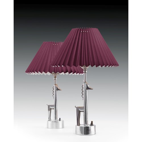 A PAIR OF GIRAFFE TABLE LAMPS