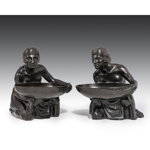A PAIR OF TWO LARGE BOWL BEARERS