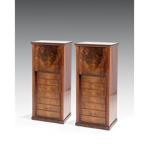 A PAIR OF EXTRAORDINARY SEVEN-DRAWER CHESTS