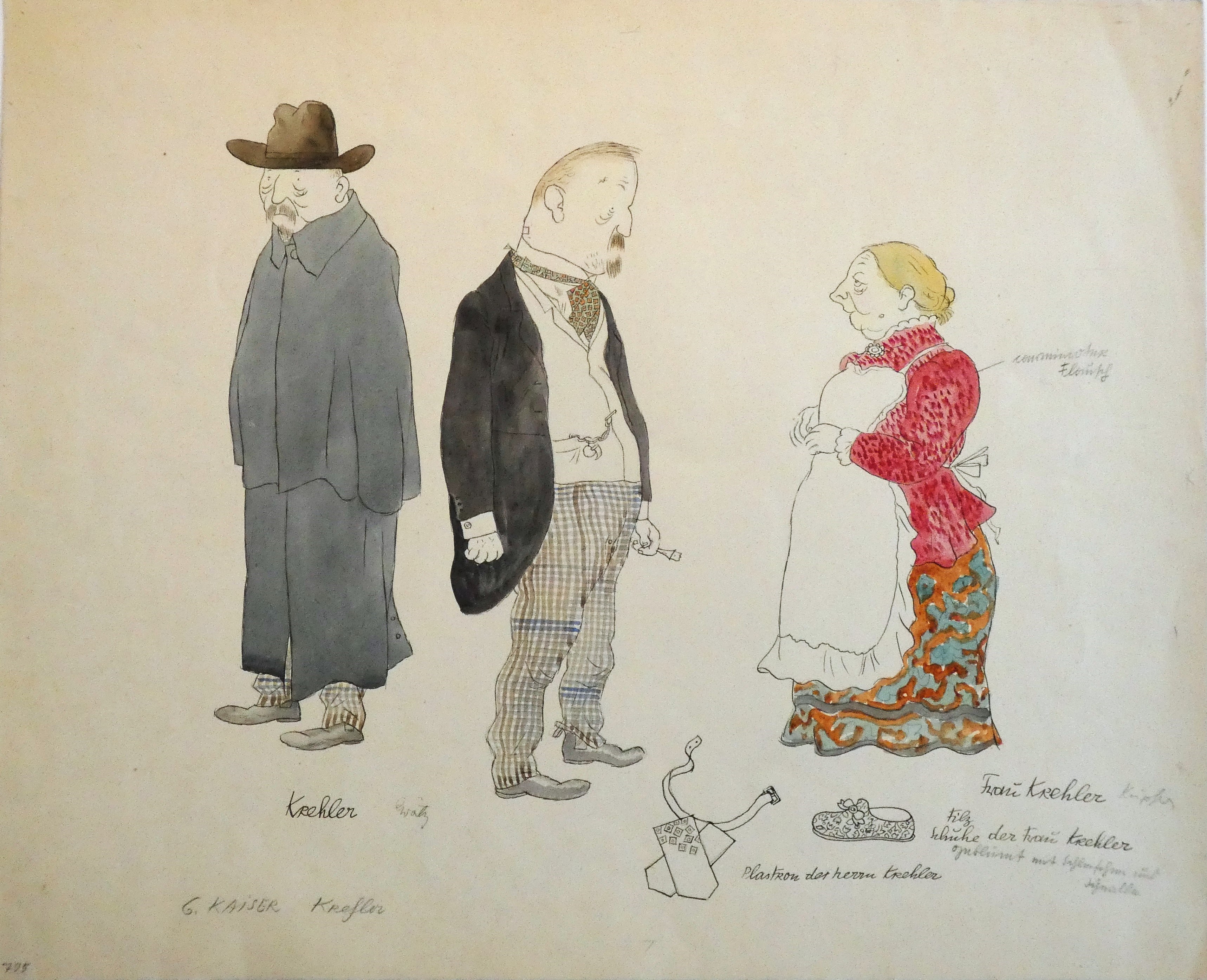 Figurinen zu Nebeneinander von Georg Kaiser