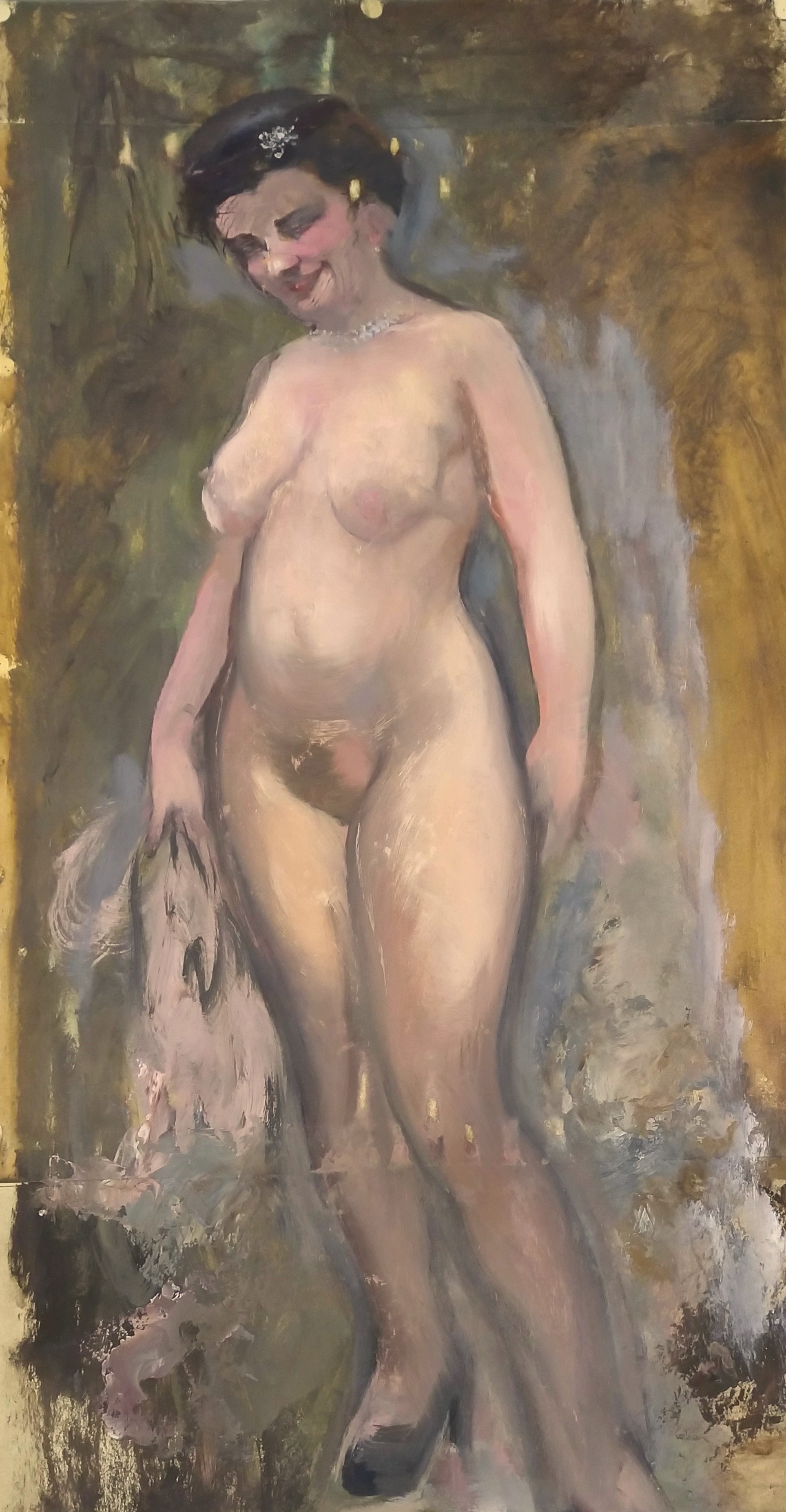 Standing Female Nude / Verso: Disrobing Nude