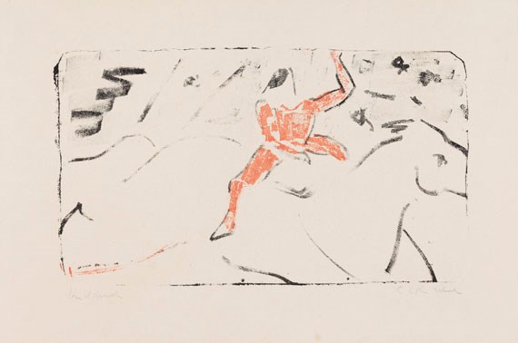 Zirkusreiter auf Schimmel (Jockeyreiter).