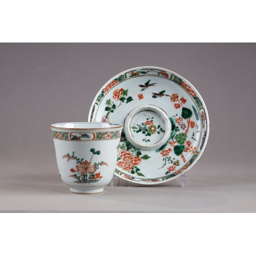 cup and saucer called Trembleuse porcelain of the Famille Verte - China Kangxi period 1662/1722