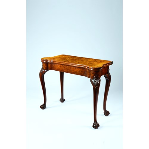 An Exceptional Burr Walnut Concertina Action Card Table