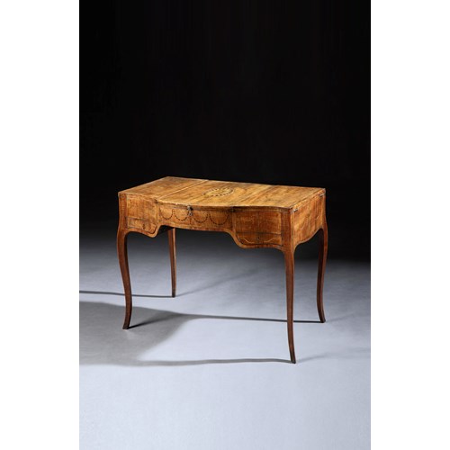 A George III Period Fiddleback Sycamore and Marquetry Dressing Table 

In the Manner of Mayhew and Ince

