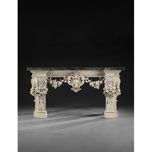 AN IMPORTANT GEORGE II PERIOD CARVED SIDE TABLE