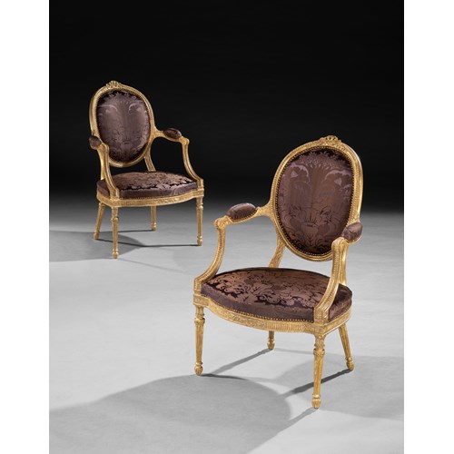 A PAIR OF GEORGE III PERIOD ARMCHAIRS