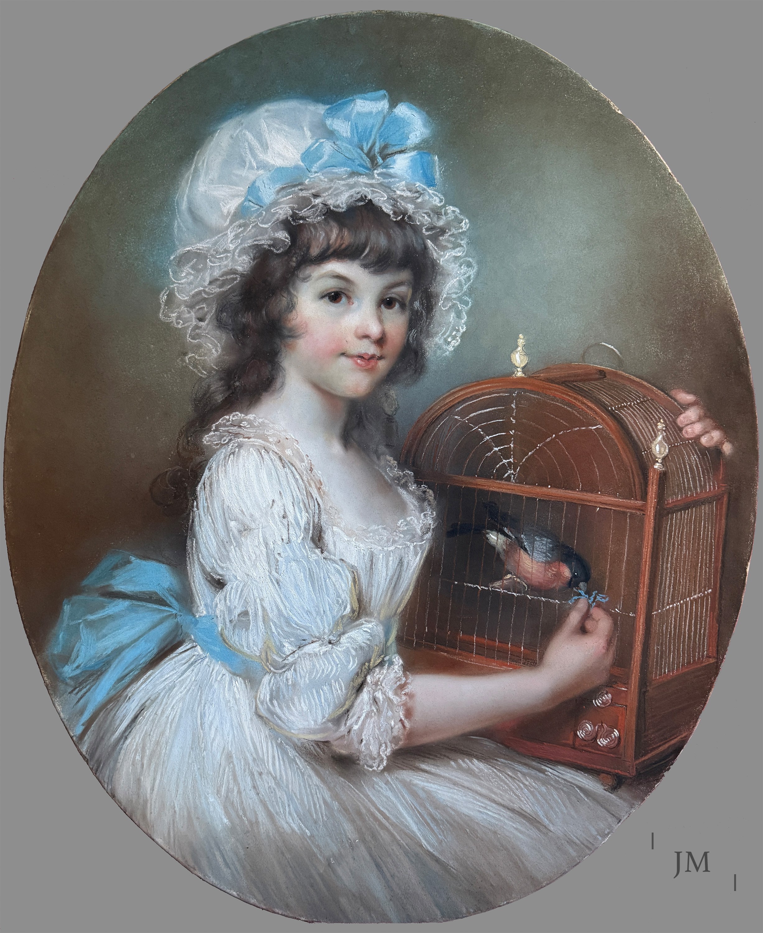Portrait of Elizabeth Freeman (1779–1808), later Mrs Thomas Freeman-Heathcote, with her pet bullfinch