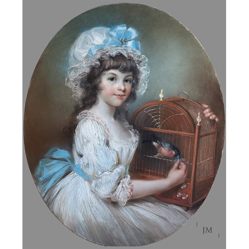 Portrait of Elizabeth Freeman (1779–1808), later Mrs Thomas Freeman-Heathcote, with her pet bullfinch