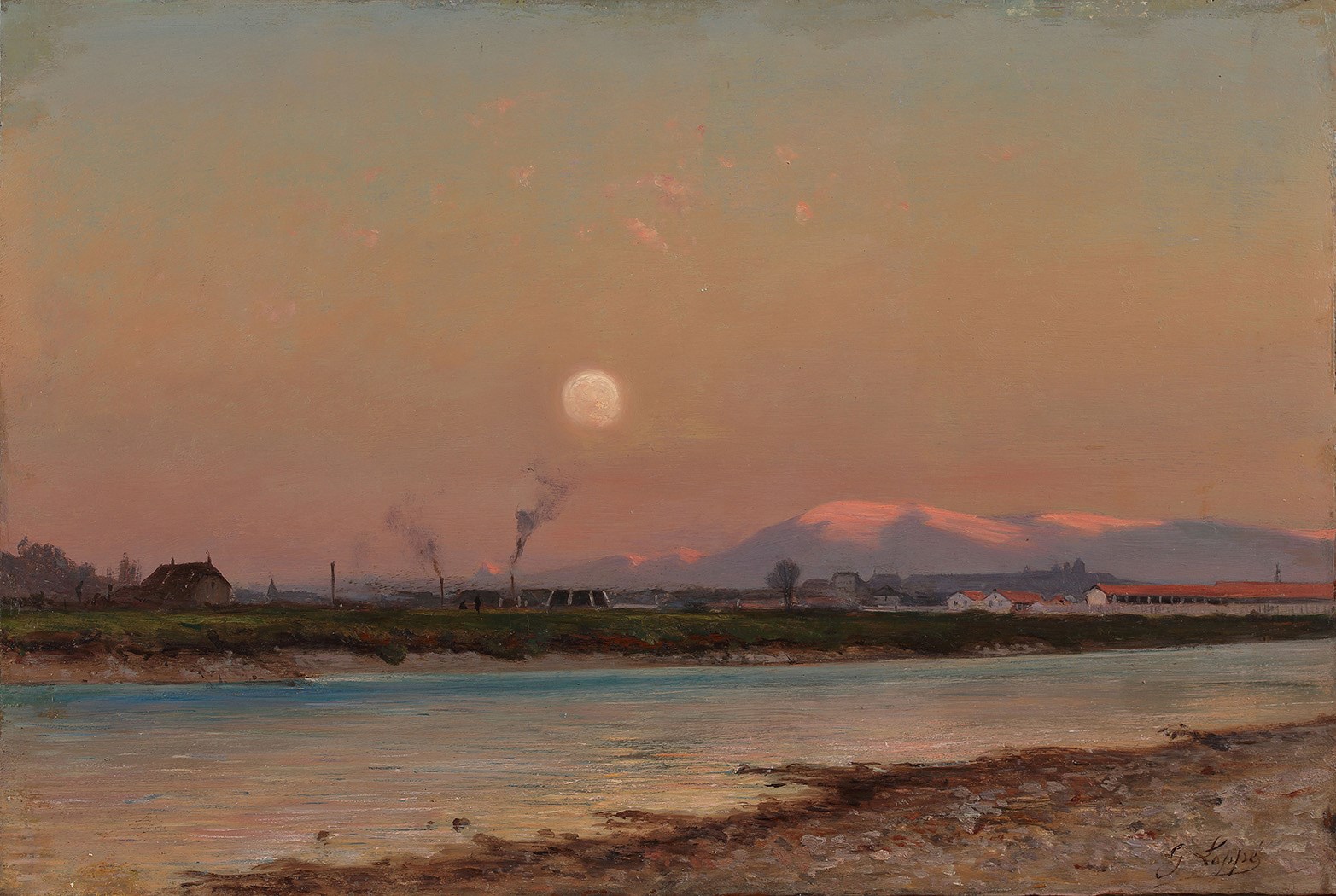 Geneva seen from the Arve river