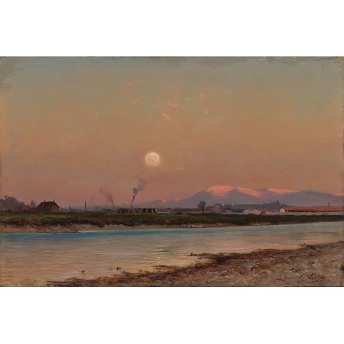 Geneva seen from the Arve river
