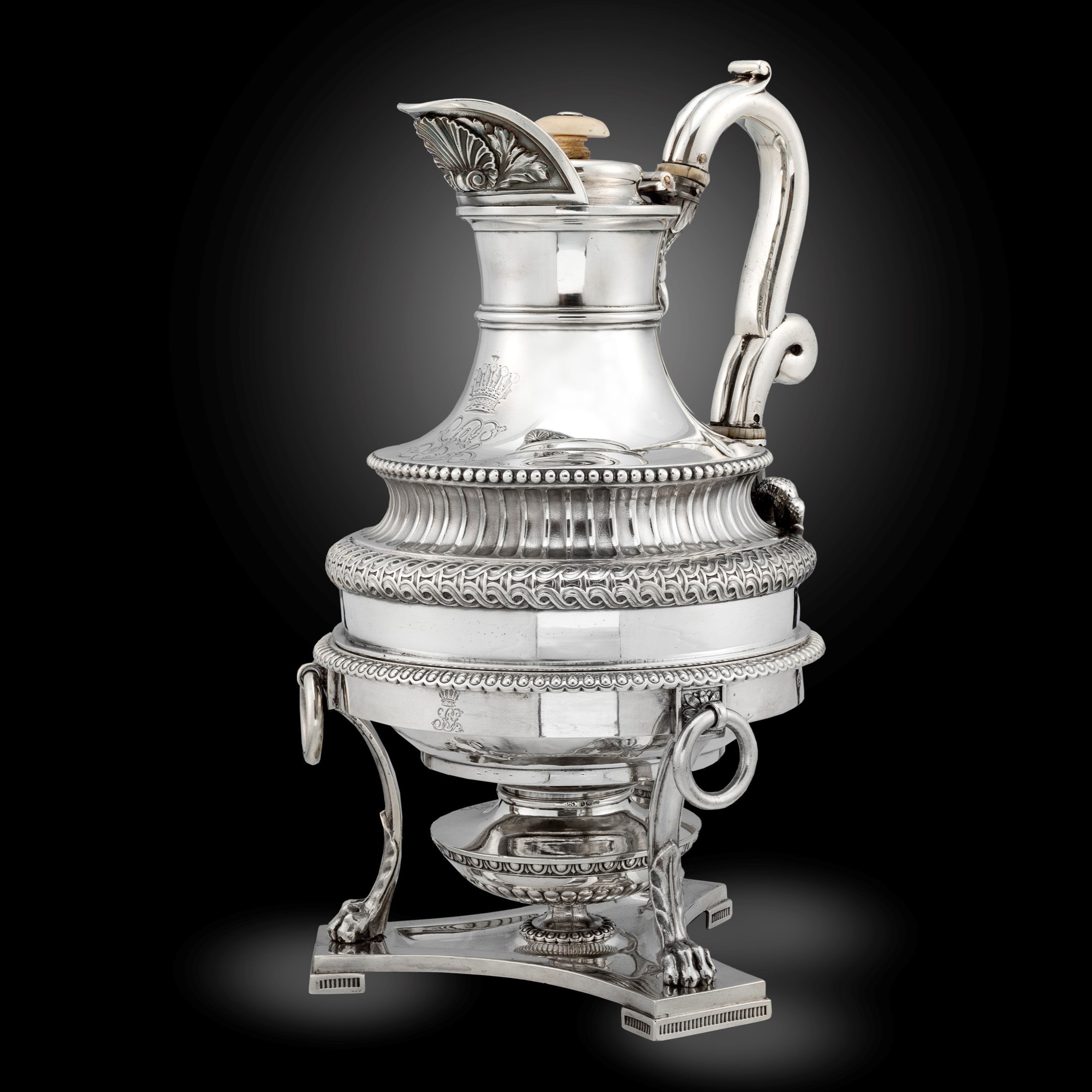 Paul Storr - A Fine George III Coffee Pot on burner by Paul