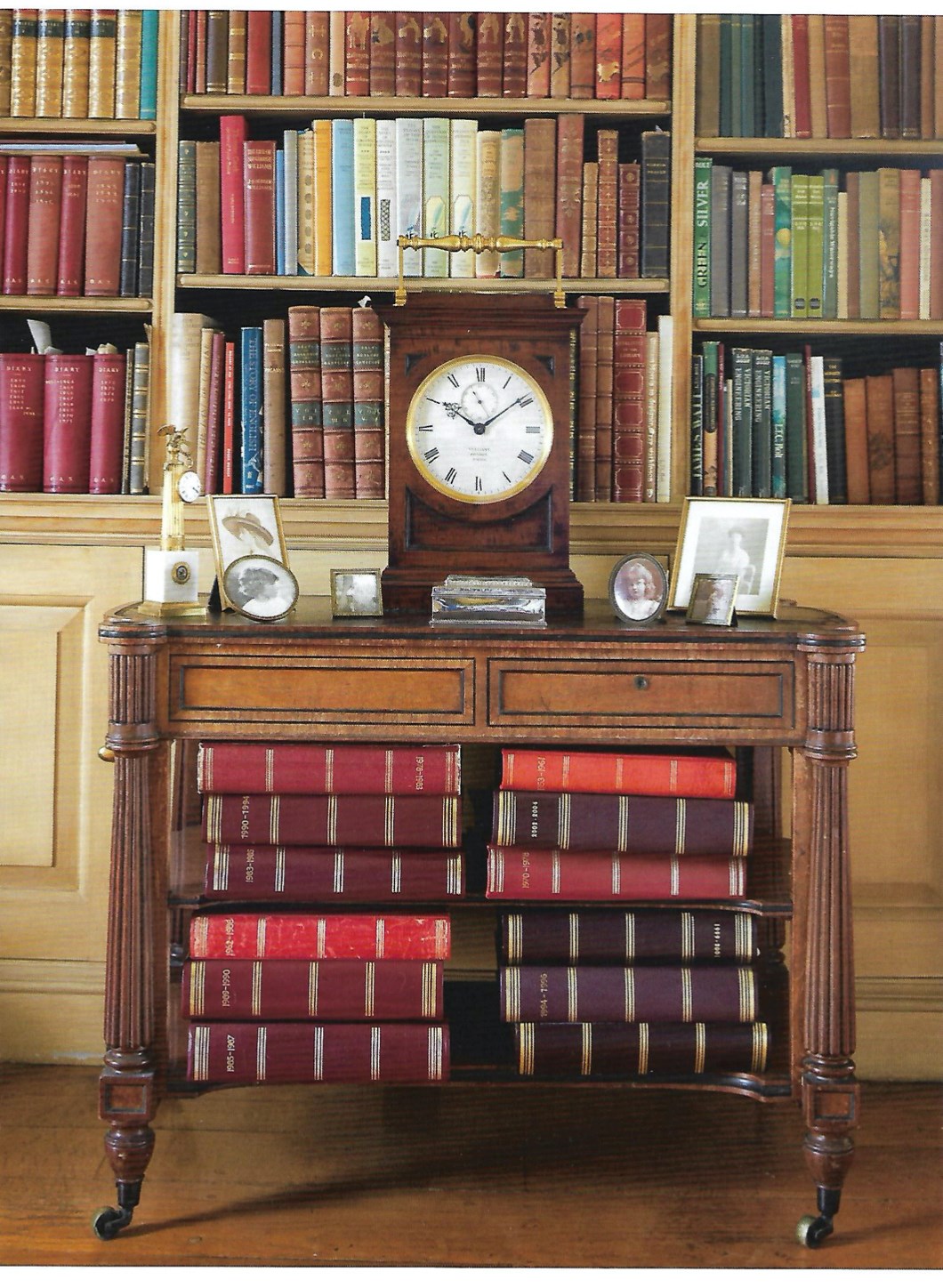 Bracket Clock in a Library