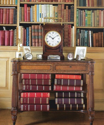 Bracket Clock in a Library