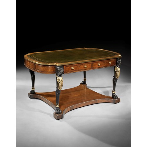 A REGENCY ROSEWOOD LIBRARY TABLE
