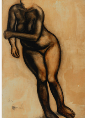 Groot naar links leunend naakt, 1924