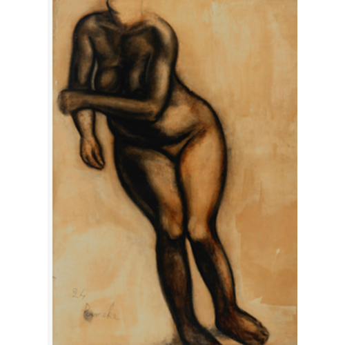 Groot naar links leunend naakt, 1924