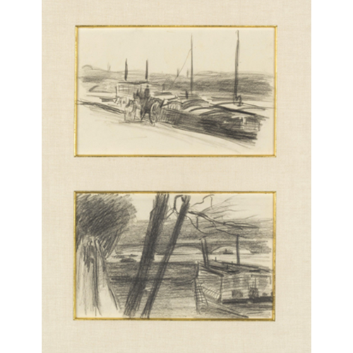 Péniche et charrette & Le pont sur la Seine, 1894