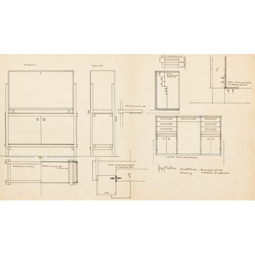 Zonder titel (ontwerp voor secretaire op schaal 1/8).