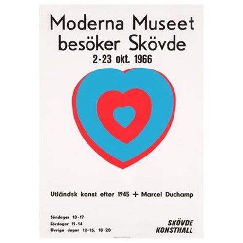 Fluttering Hearts on Moderna Museet Poster, 1966