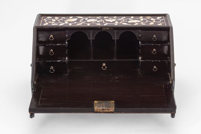 Ebony Writing Cabinet Inlaid with Engraved Mother-of-Pearl | MasterArt