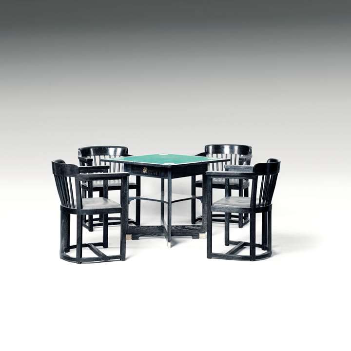 GAMING TABLE WITH FOUR ARMCHAIRS consists of: 1 extendable gaming table, 4 armchairs