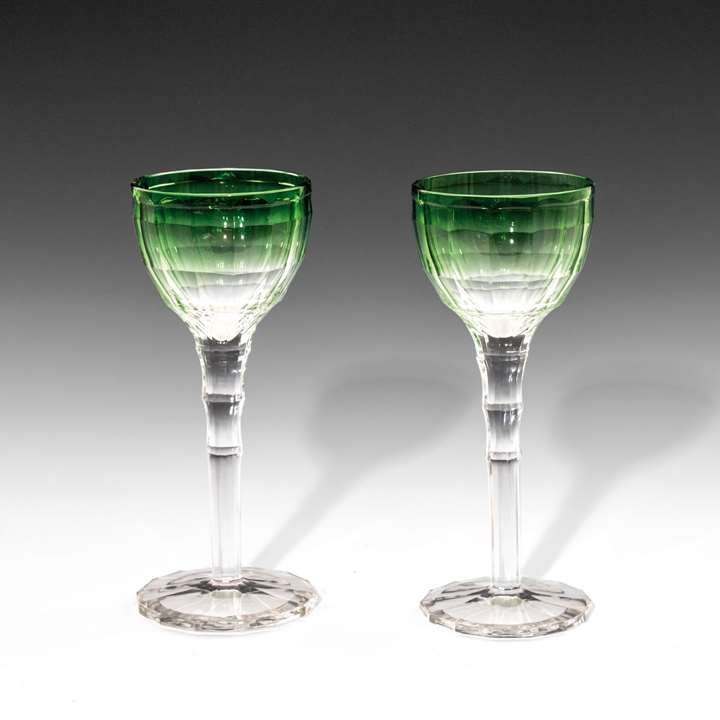 A PAIR OF MOSELLE WINE GLASSES