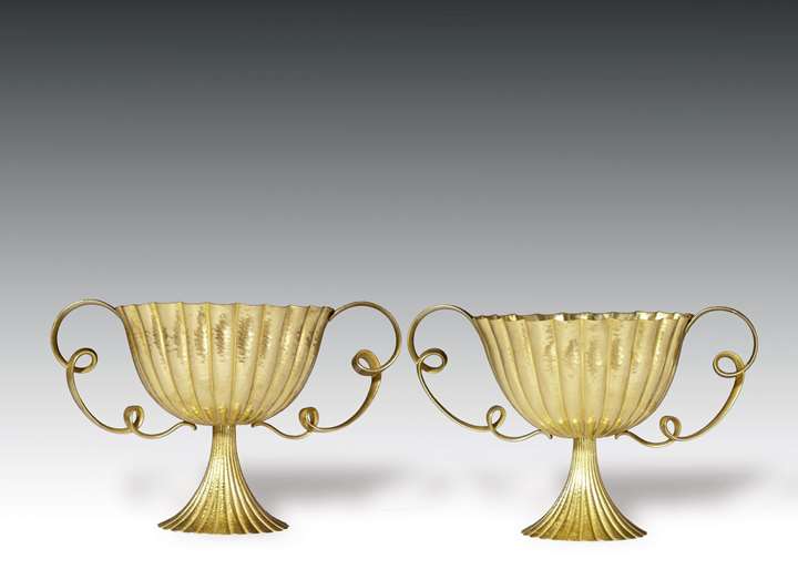 A PAIR OF LOOP-HANDLED CENTREPIECES