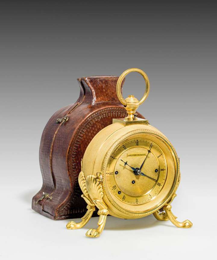 CASED EMPIRE/BIEDERMEIER CARRIAGE CLOCK WITH ALARM