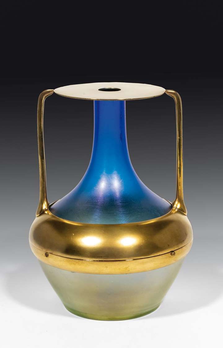 Vase with brass mount