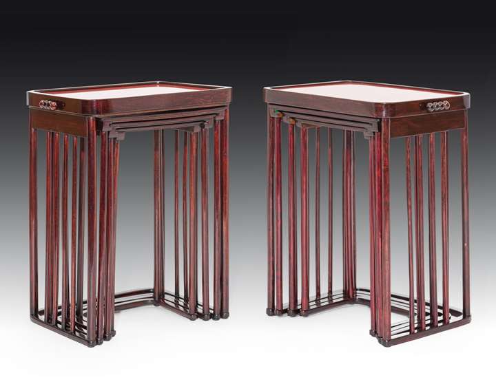 A pair of nesting tables