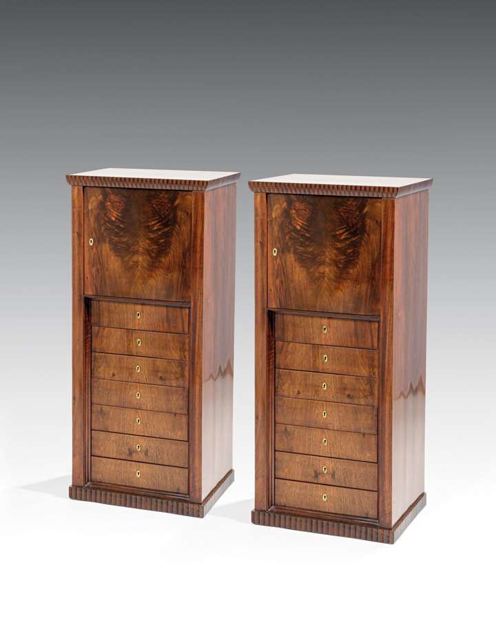 A PAIR OF EXTRAORDINARY SEVEN-DRAWER CHESTS
