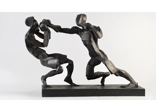 Sophie demonstrates her sculptural strengths with a muscular work out at the Sladmore