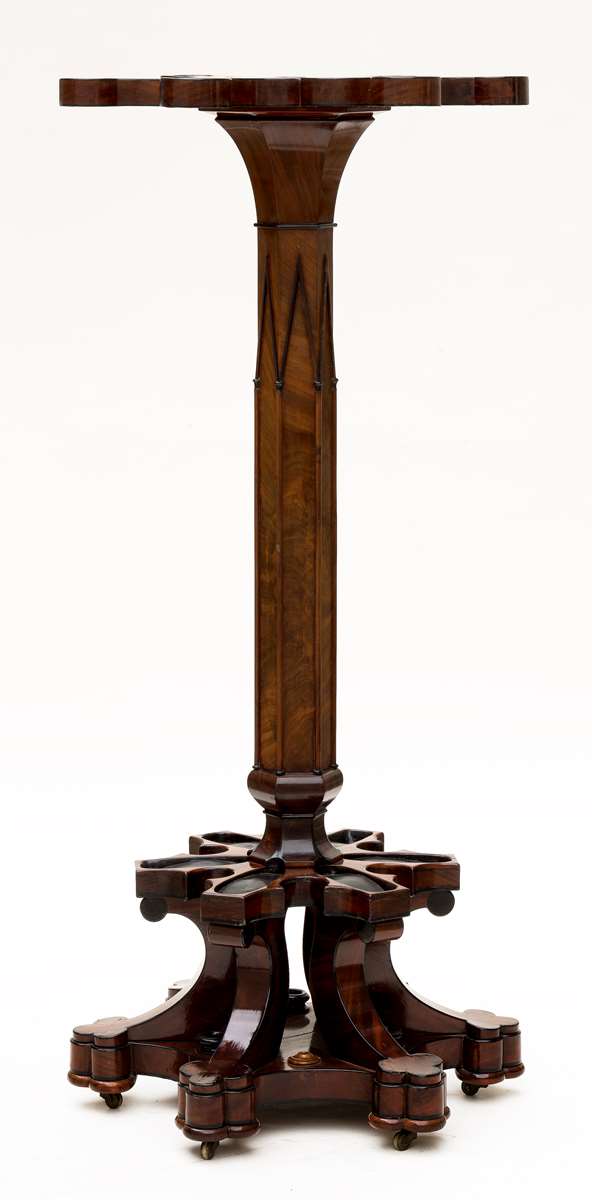 A kingwood and ebony neogothic rifle stand