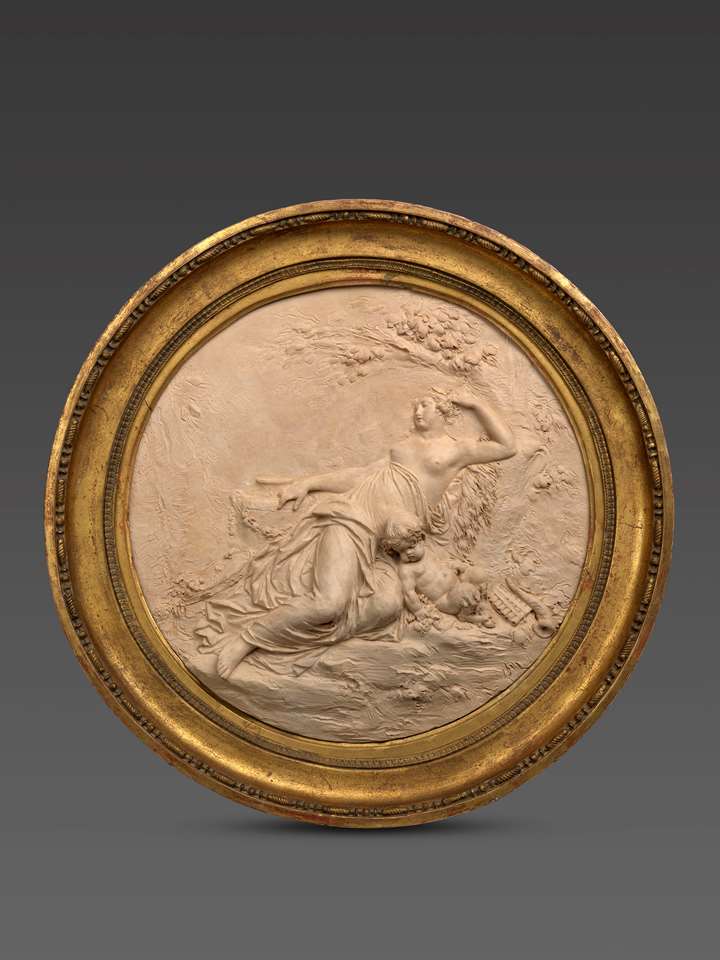 A Bacchante and a satyr