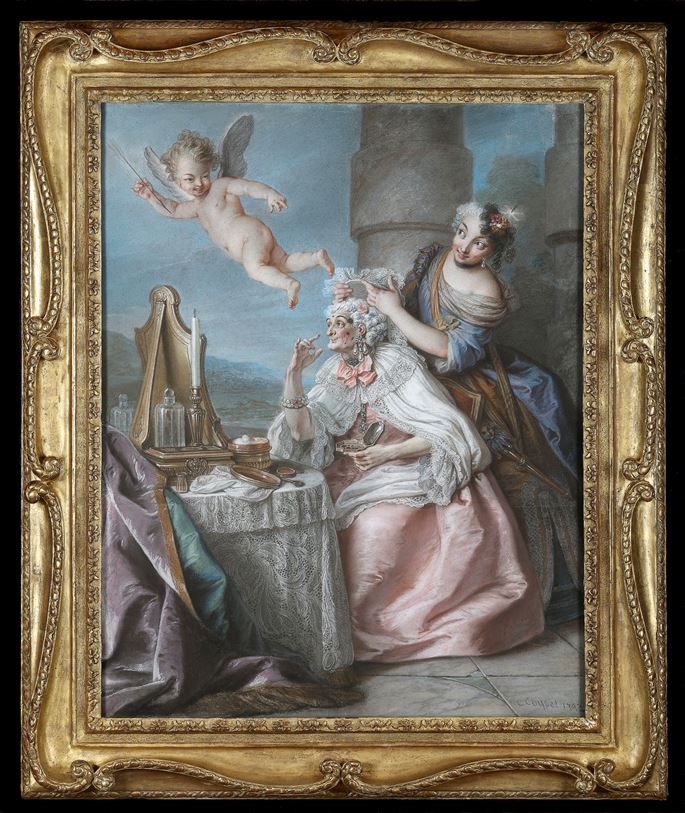 Charles-Antoine Coypel - Folly Embellishing Old Age with the Adornments of Youth     | MasterArt