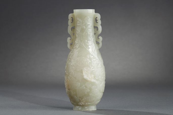 Finely sculpted vase sculpted  with flowers in Moghol style | MasterArt