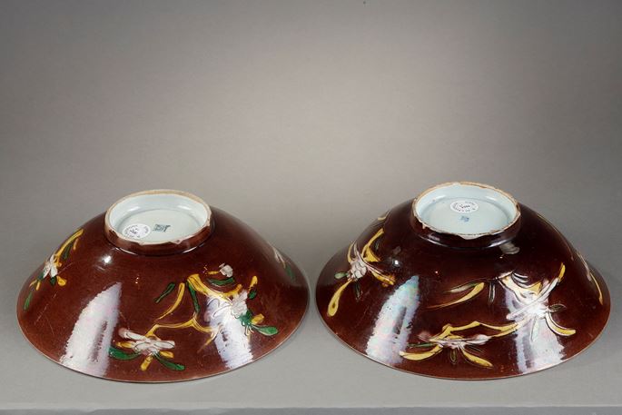 Pair of brinjal bowls biscuit aubergine color | MasterArt