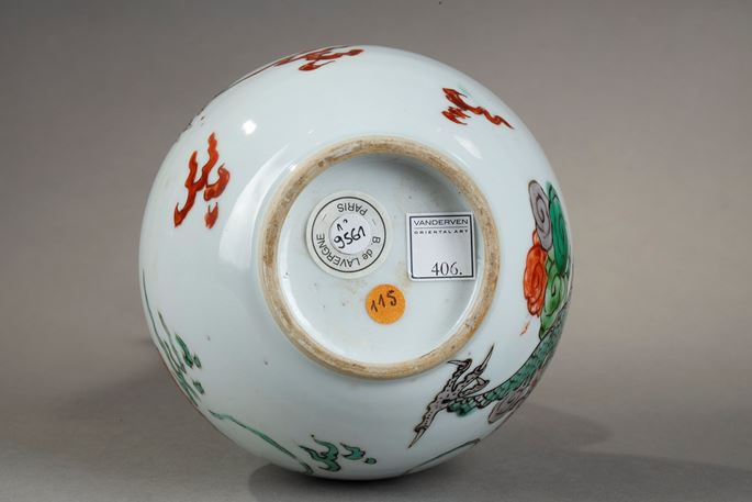 Vase double gourd porcelain Famille Verte - with a dragon | MasterArt