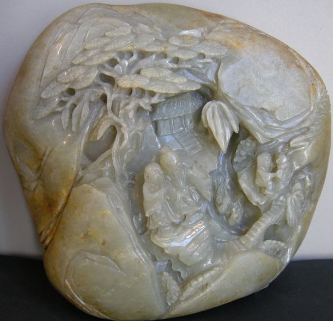 Jade boulder sculpted  - Qing period | MasterArt