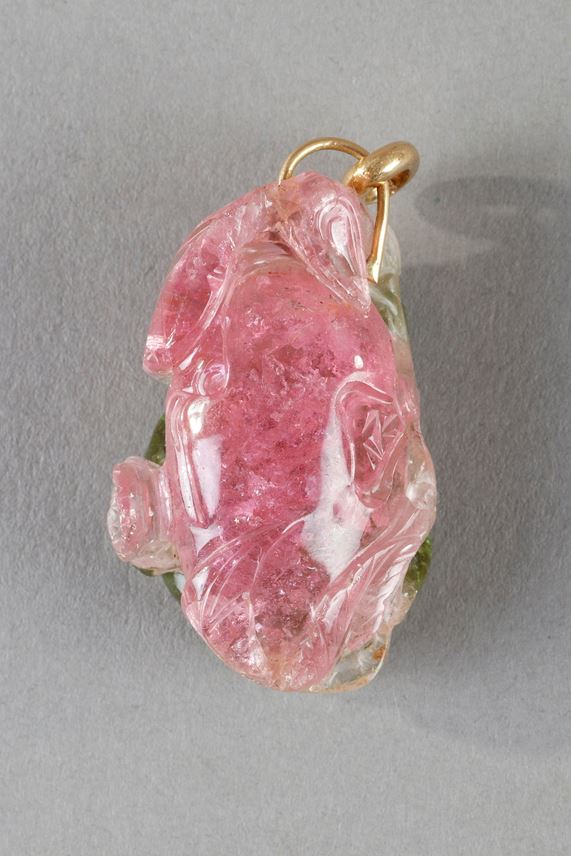 Small pendant tourmaline two colors ( pink and green) . Early 20th century | MasterArt