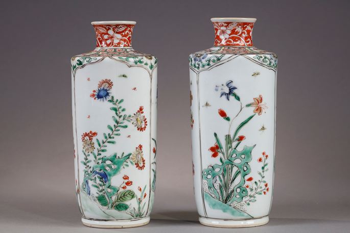 Pair of vases &quot;famille verte porcelain - Kangxi period | MasterArt