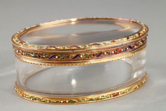 Rock crystal and gold oval box, late 18th century | MasterArt