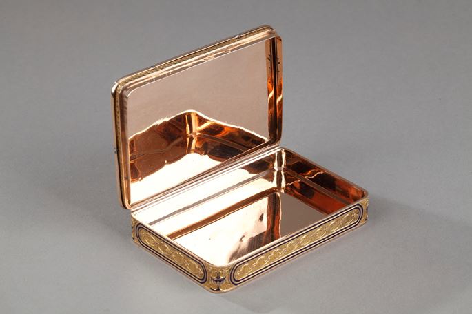 Hanau Gold Snuff Box with Pietra Dura Medallion | MasterArt