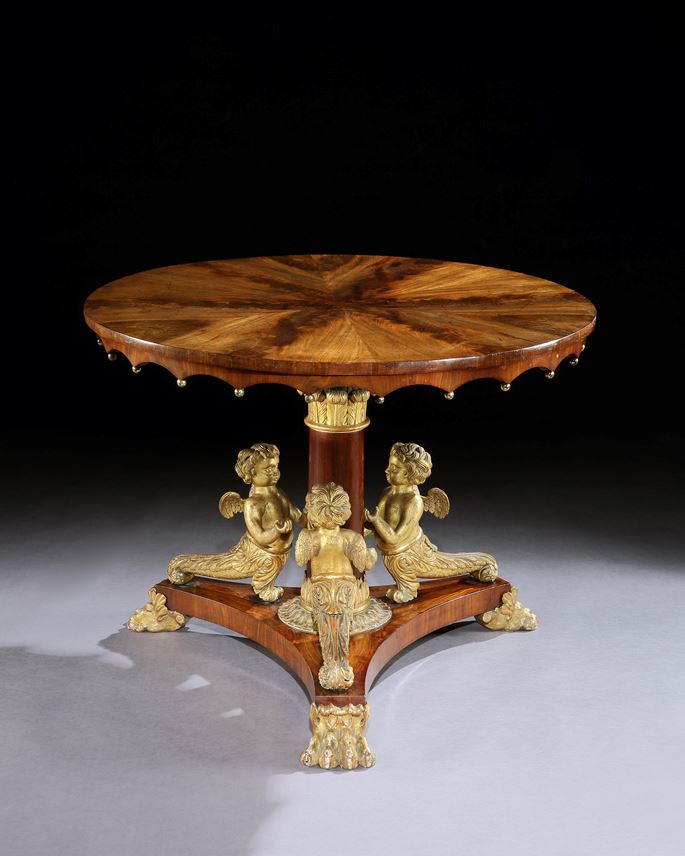 Joham Augustus  Kriemichen - A rare mahogany and carved gilt centre table | MasterArt