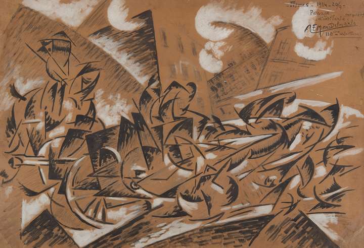 Passage d'artillerie, Fismes, 20 septembre 1914