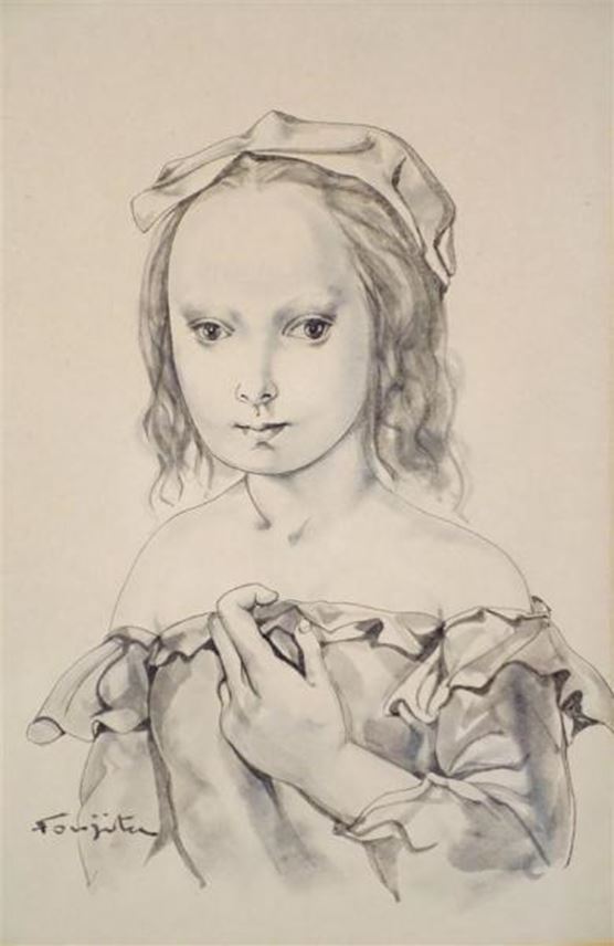 Léonard-Tsuguharu Foujita - Portrait de Jeune fille | MasterArt
