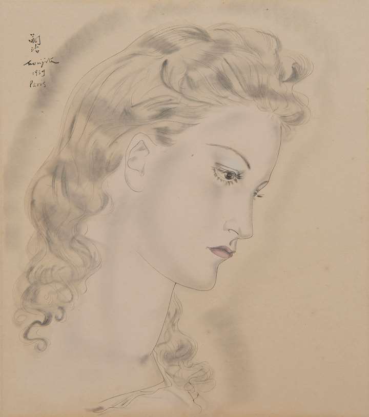 Portrait de jeune femme blonde, probablement Jacqueline Goddard